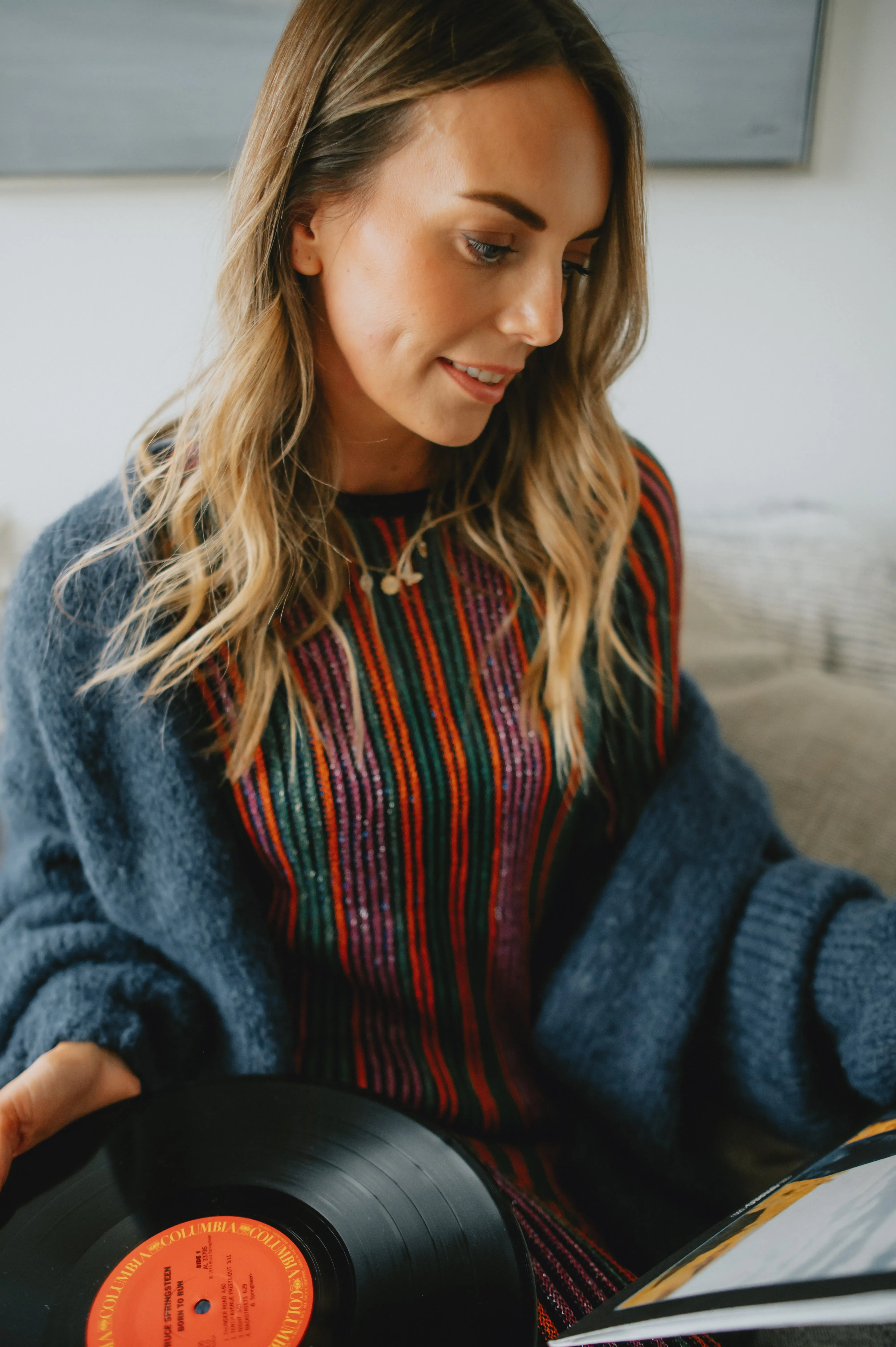 The Marlowe Cardigan x The Blush Home - Oxford Blue - PLUS