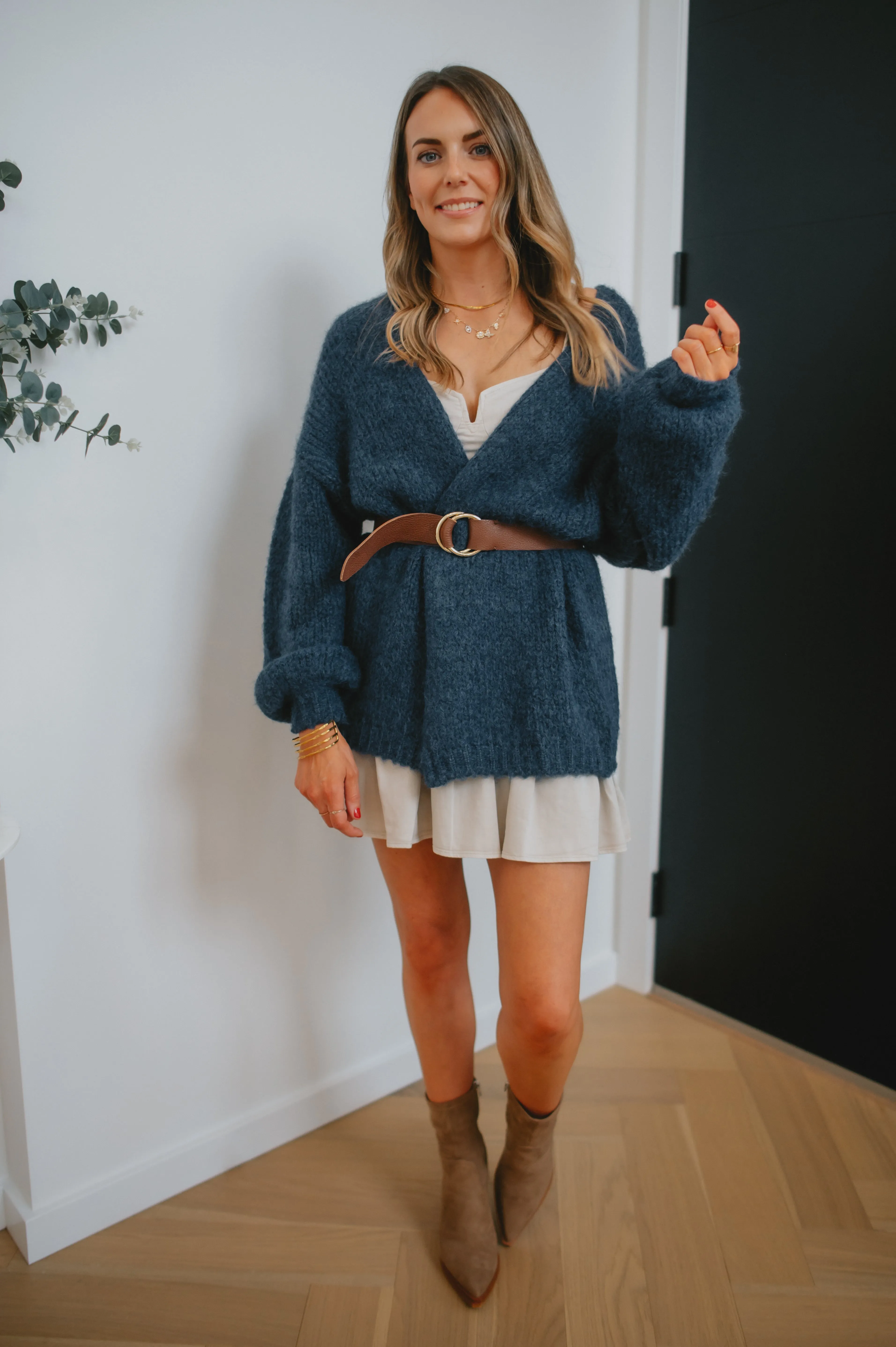 The Marlowe Cardigan x The Blush Home - Oxford Blue - PLUS