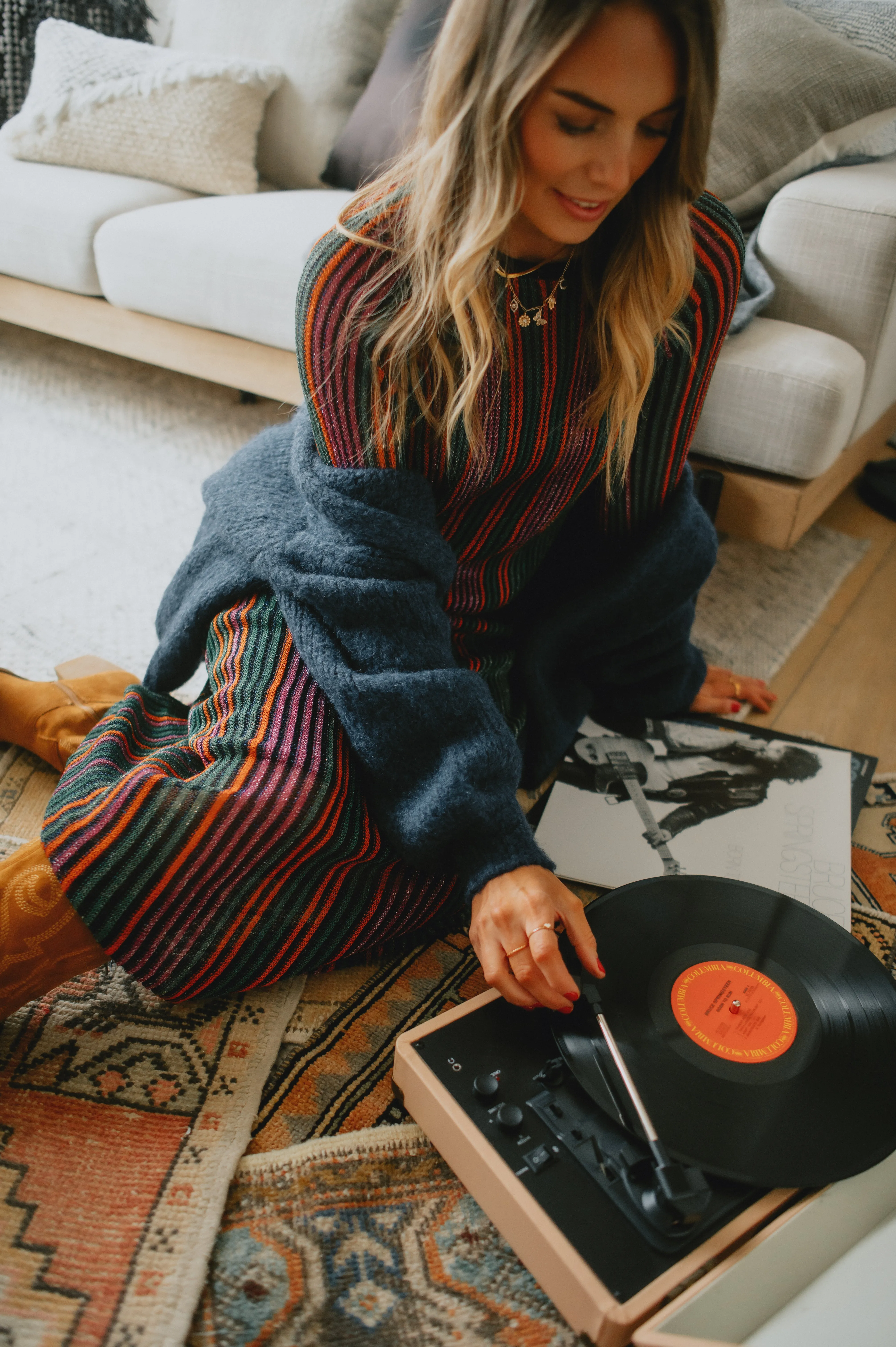 The Marlowe Cardigan x The Blush Home - Oxford Blue - PLUS