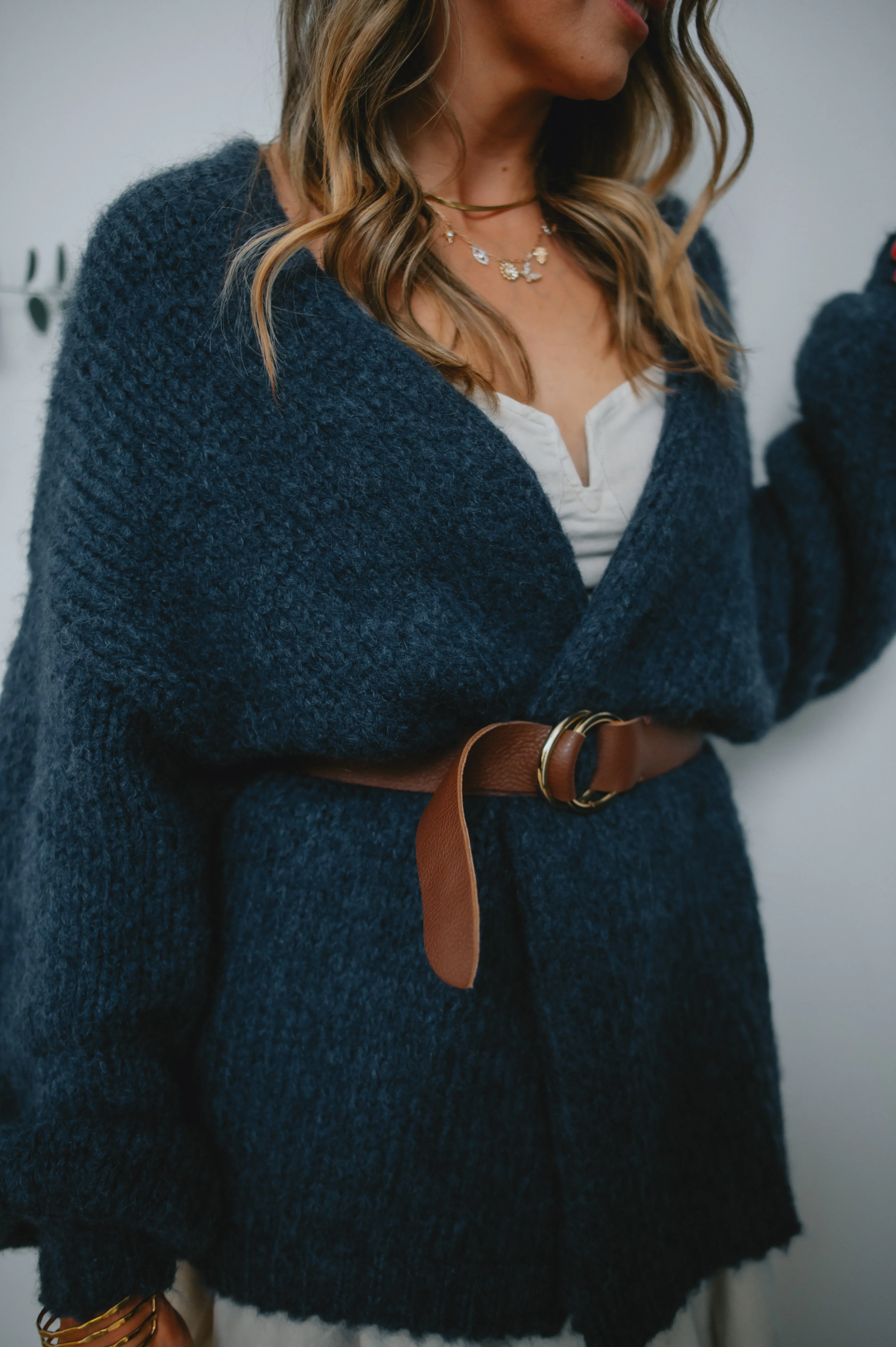 The Marlowe Cardigan x The Blush Home - Oxford Blue