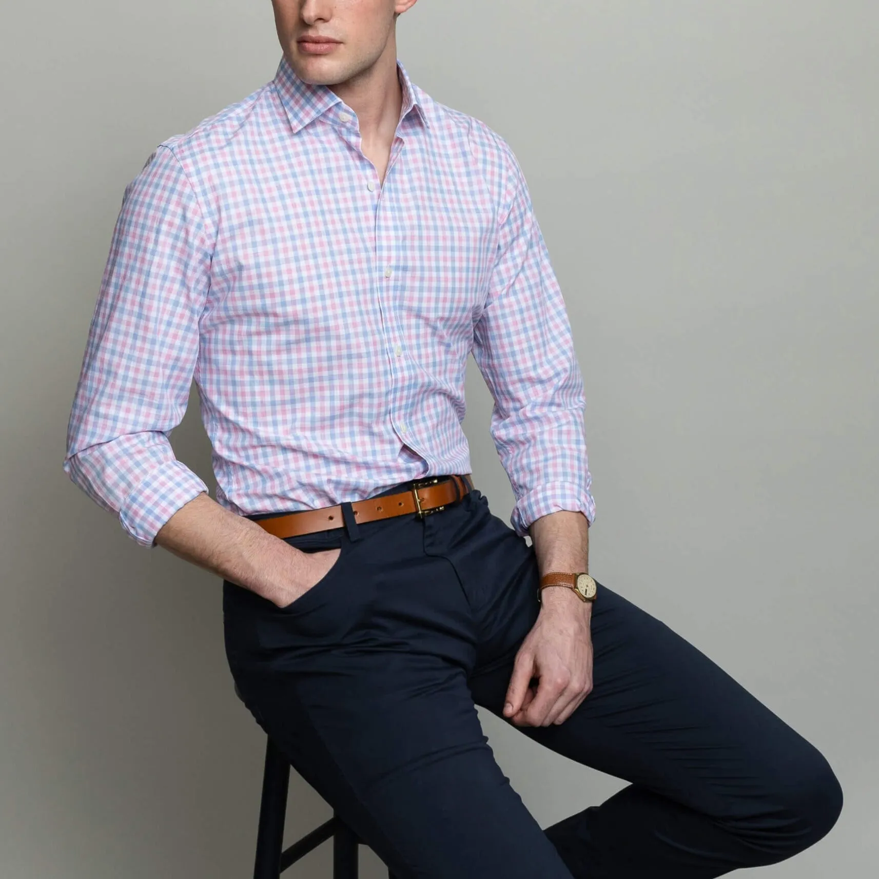 The Pink Rollins Plaid Custom Shirt