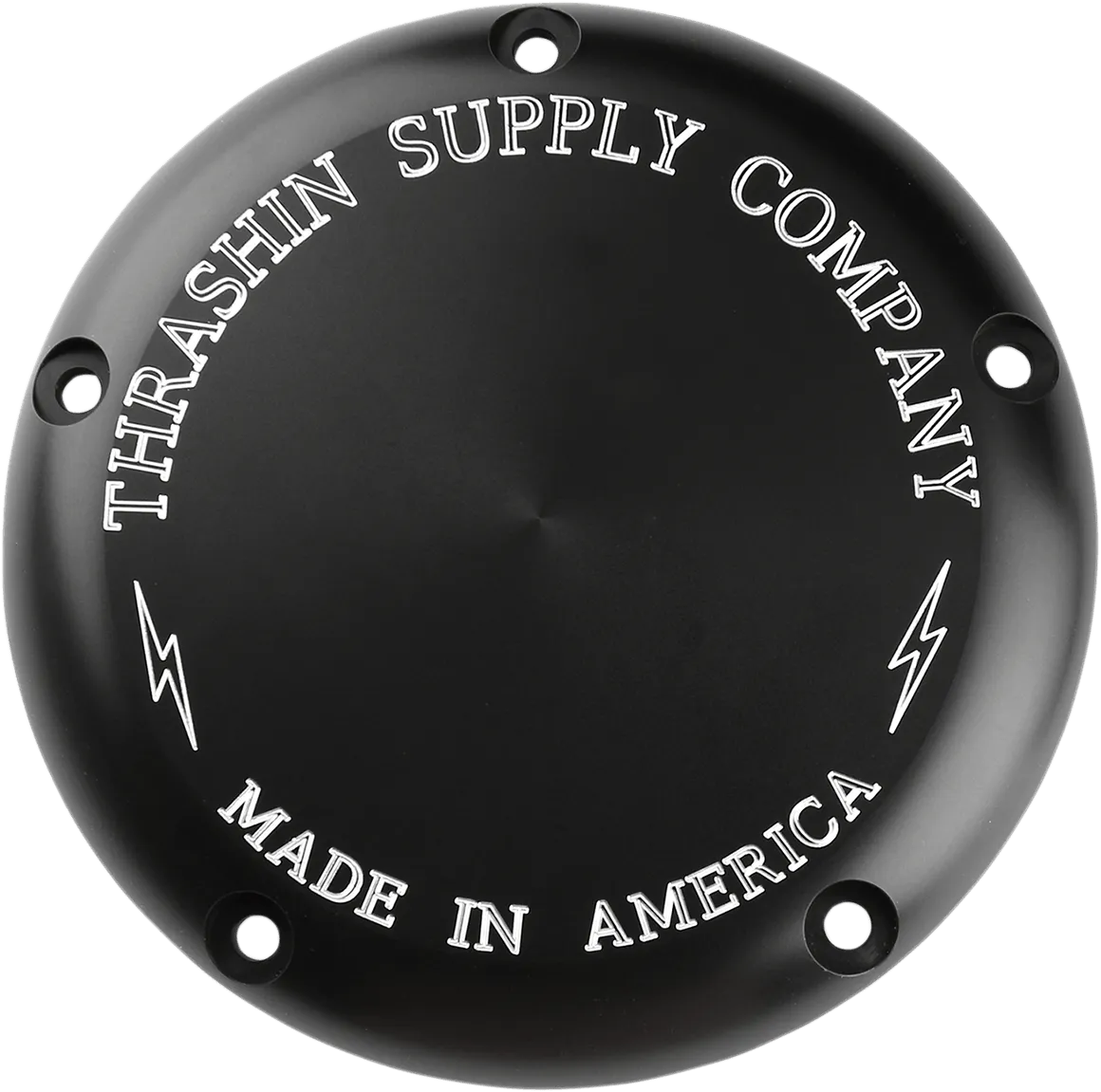 Thrashin Supply Company TSC-3010-4 Derby Cover - Classic - Machine Cut Black Anodized
