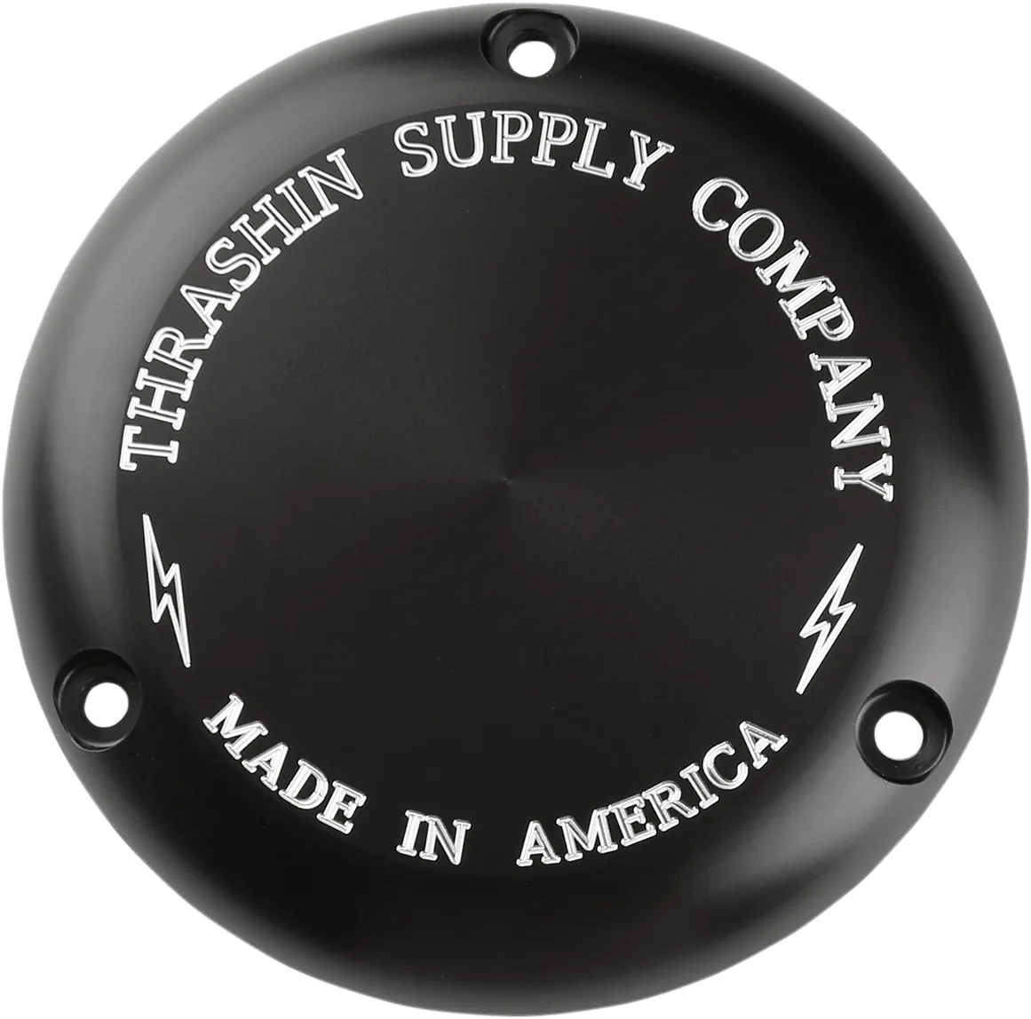 Thrashin Supply Company TSC-3010-4 Derby Cover - Classic - Machine Cut Black Anodized