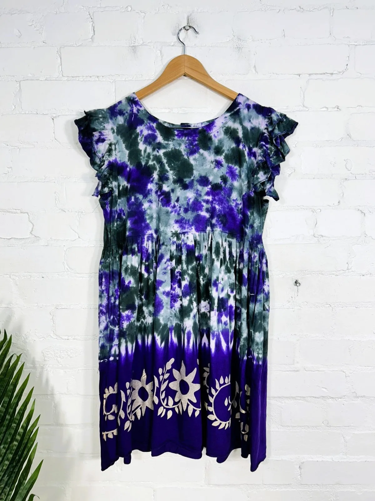 Tie Dye Short Sleeve Short Dress