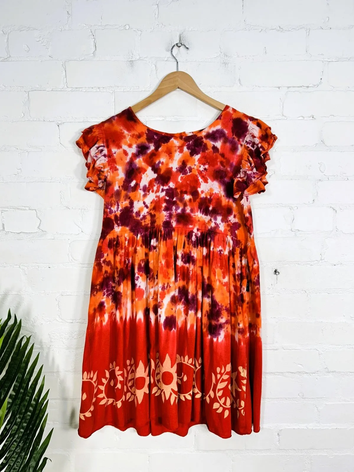 Tie Dye Short Sleeve Short Dress