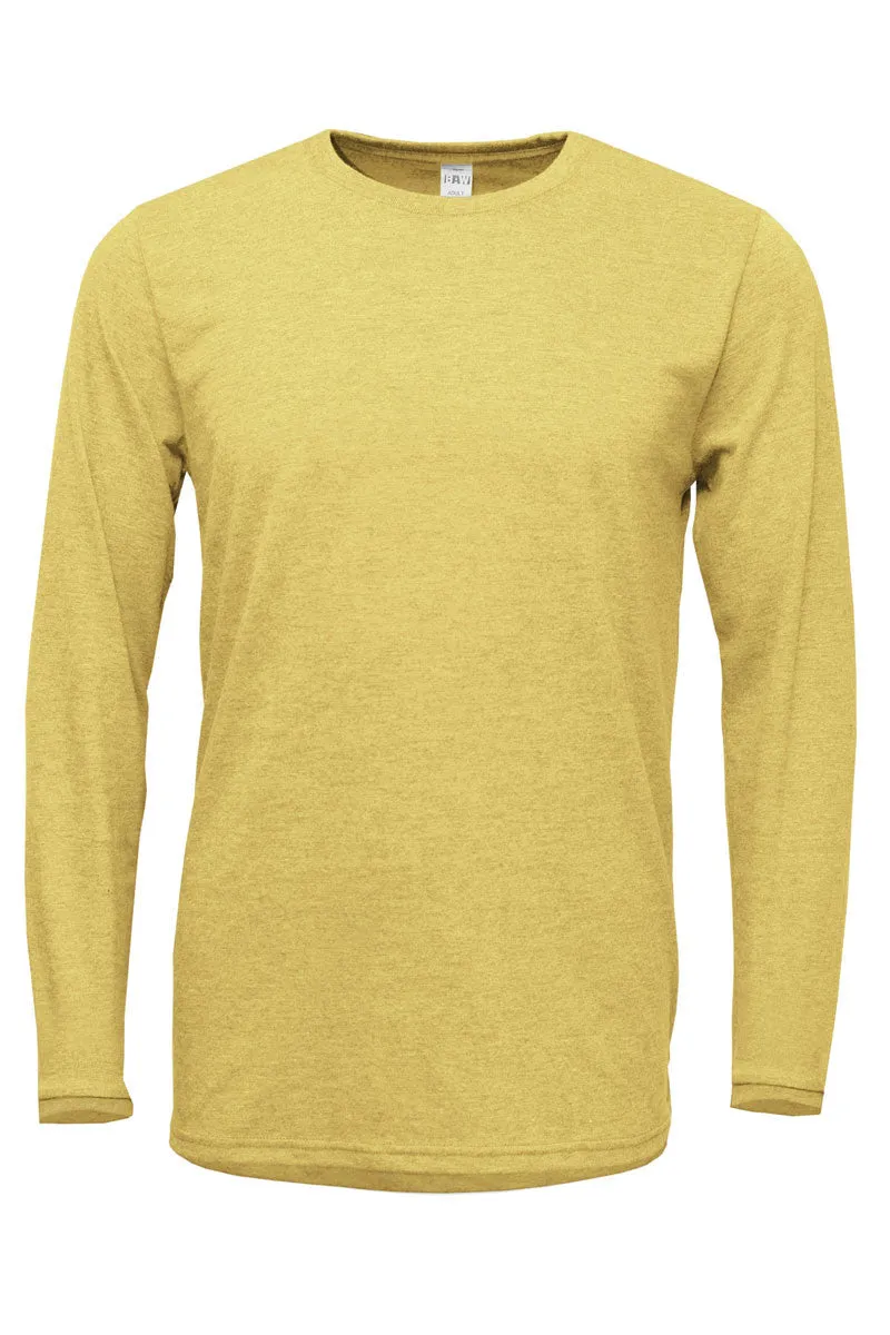 Tis The Season Baseball Green and Gold Adult Soft-Tek Blend Long Sleeve Tee