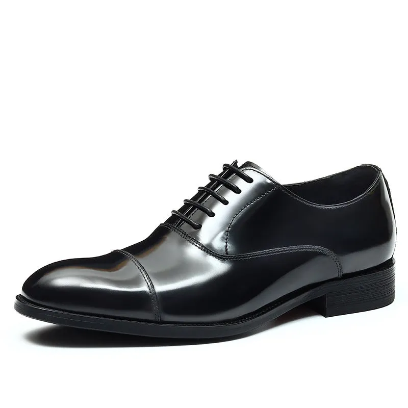 Top Layer Cowhide Men's Leather Shoes Men's Formal Wear Business Genuine Leather Pointed Oxford Shoes Patent Leather Glossy Men's Shoes23559