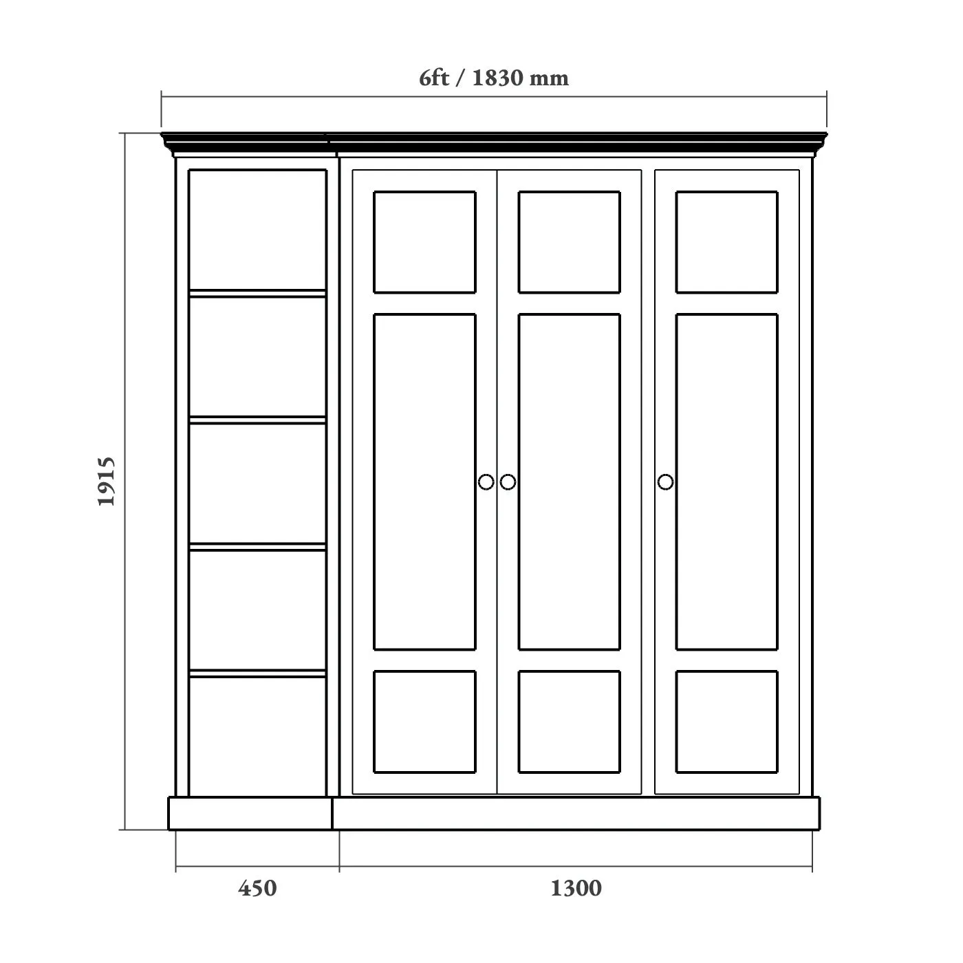 Triple Door Boot Room Wardrobe