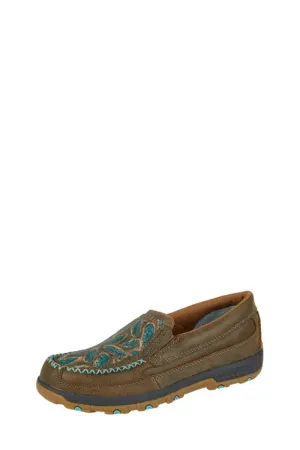Twisted X Mocs Womens Feather Cell-Stretch Bomber/Blue