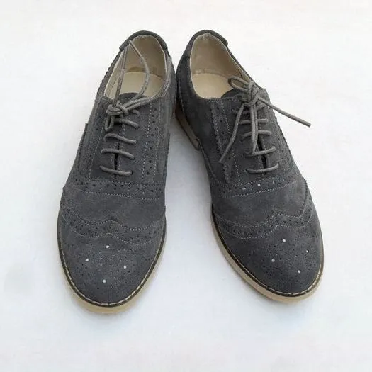 Unisex Grey Derby Brogues  Lace Up