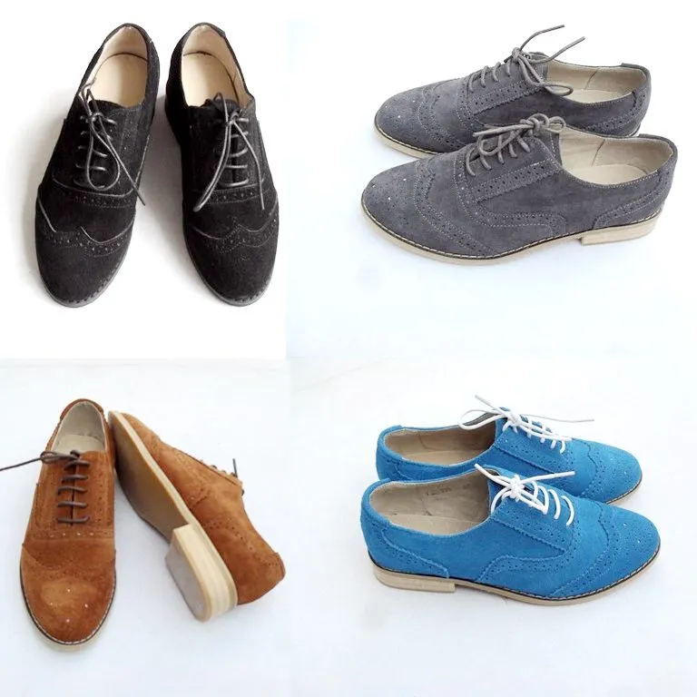 Unisex Grey Derby Brogues  Lace Up