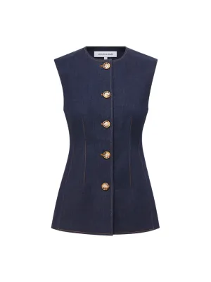 Veronica Beard in Jessup Vest in Dark Oxford