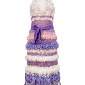 Violet Multicolor Handmade Knit Dress