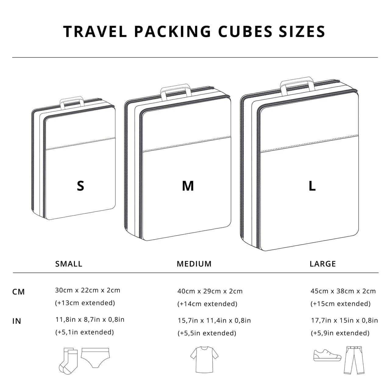 VOITED Travel Packing Cubes - Green Gables