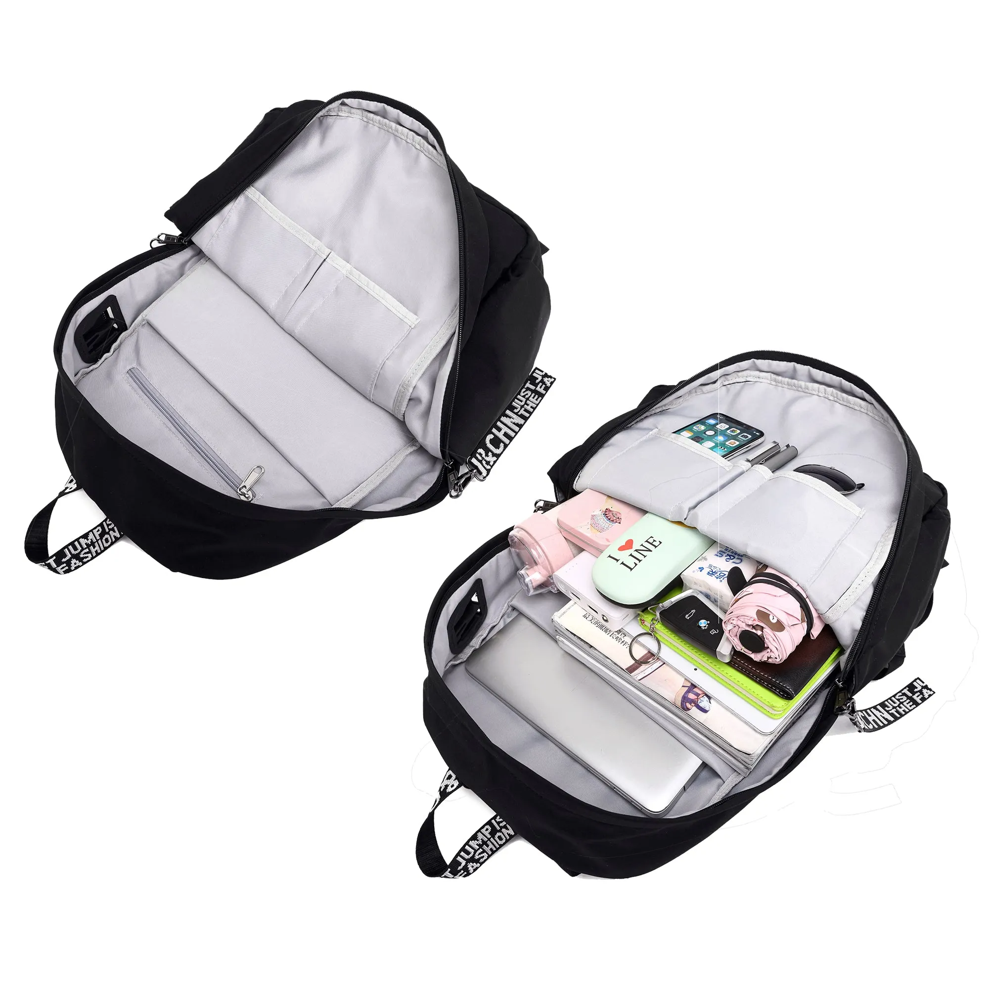 Waterproof Backpack with Charger for Travel Teens Girls School Bookbag