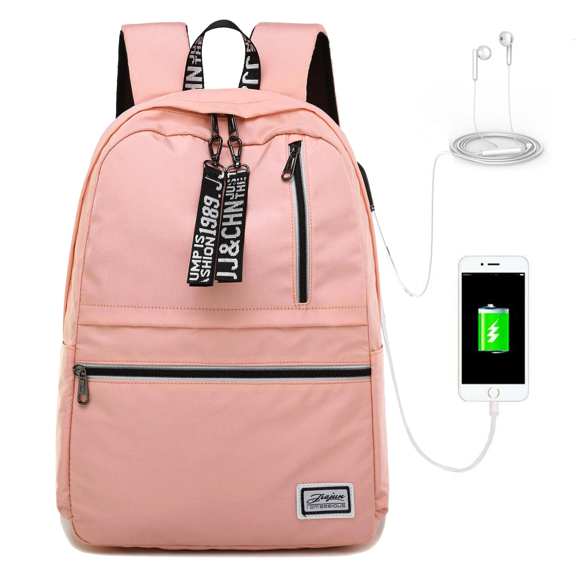 Waterproof Backpack with Charger for Travel Teens Girls School Bookbag