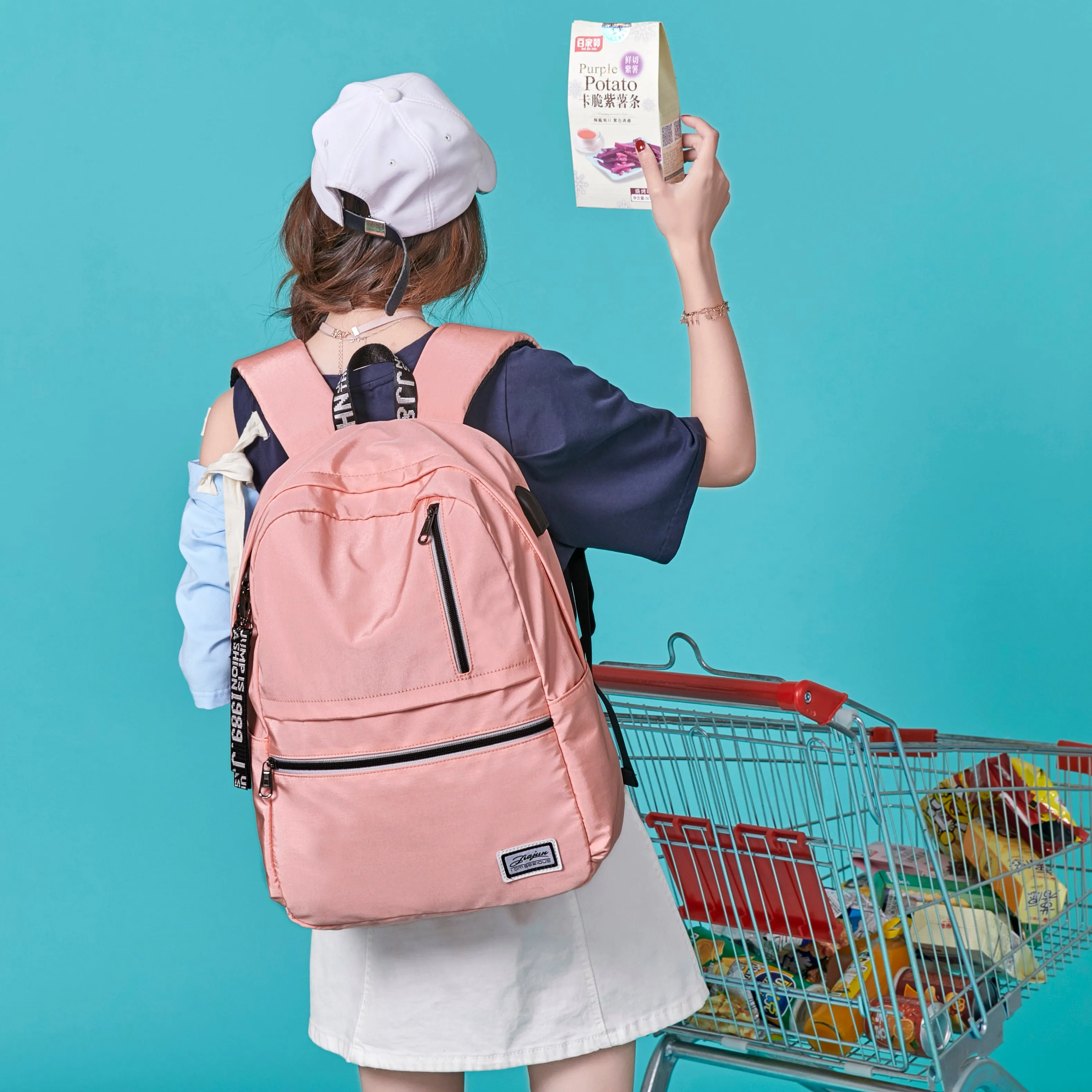 Waterproof Backpack with Charger for Travel Teens Girls School Bookbag