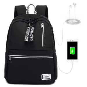 Waterproof Backpack with Charger for Travel Teens Girls School Bookbag