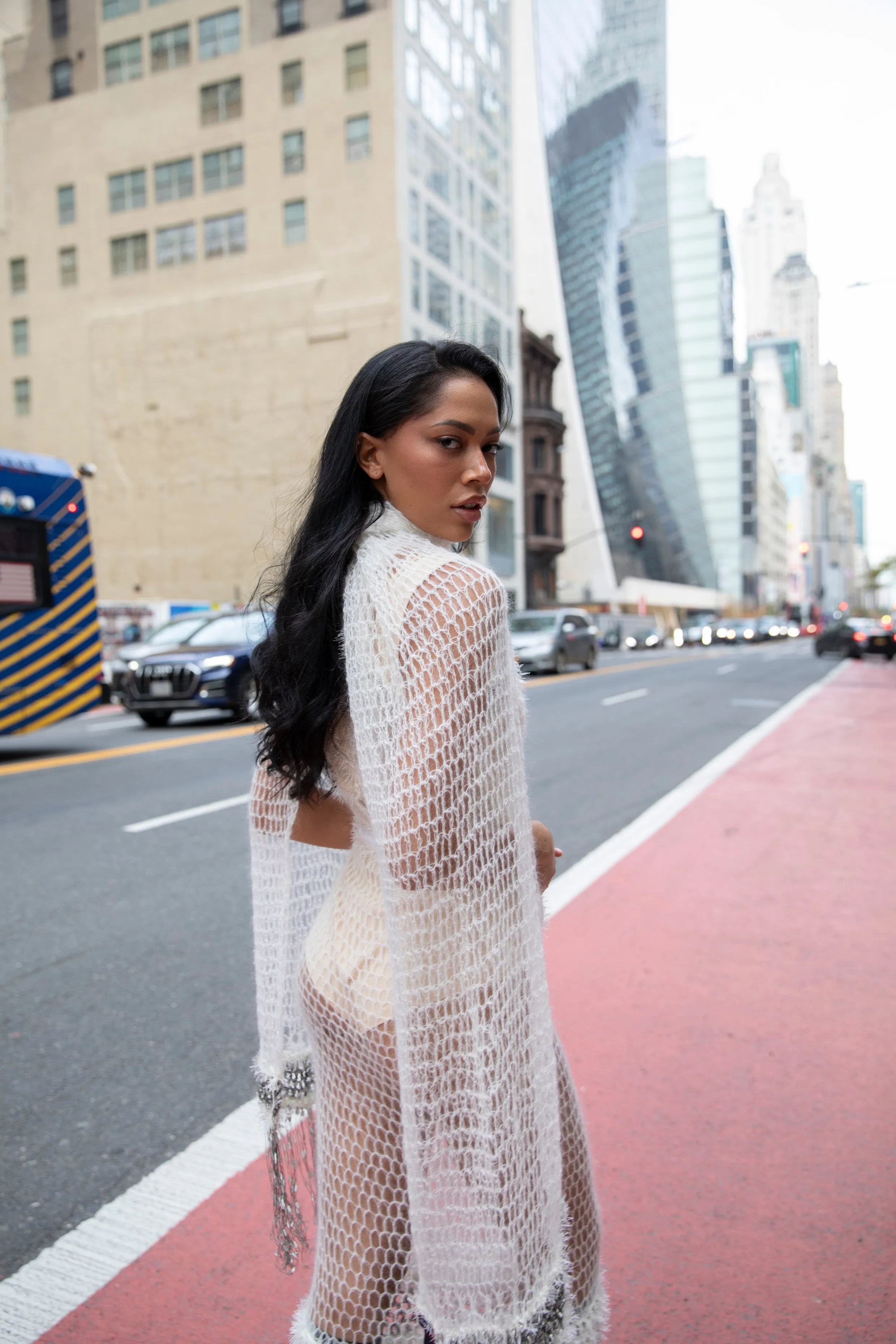White Rose Handmade Knit Dress