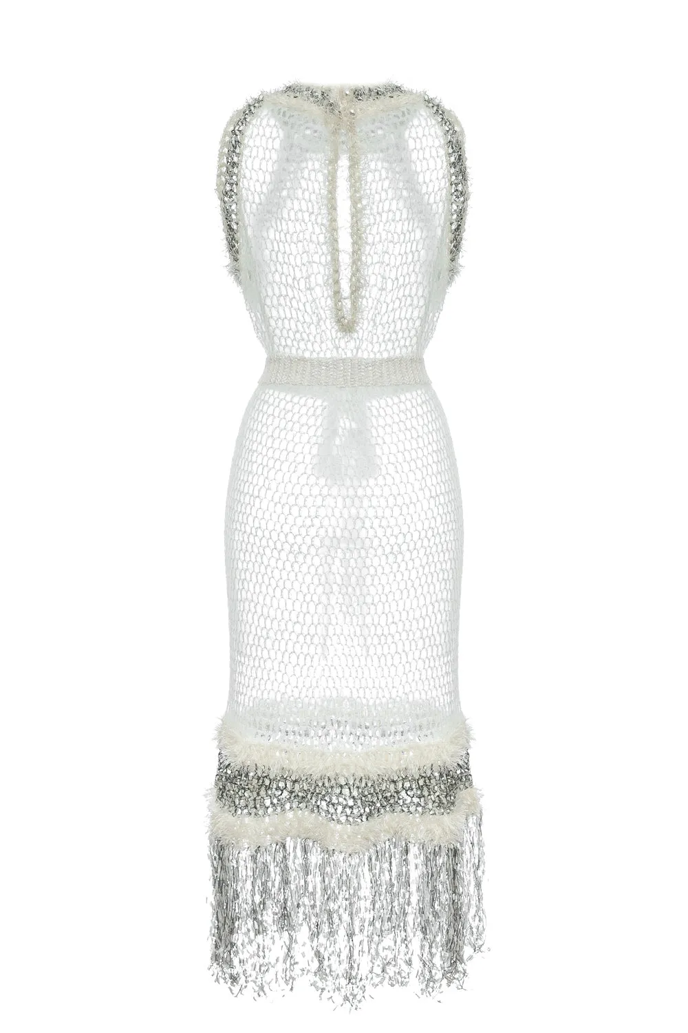 White Rose Handmade Knit Dress