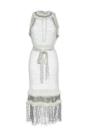 White Rose Handmade Knit Dress