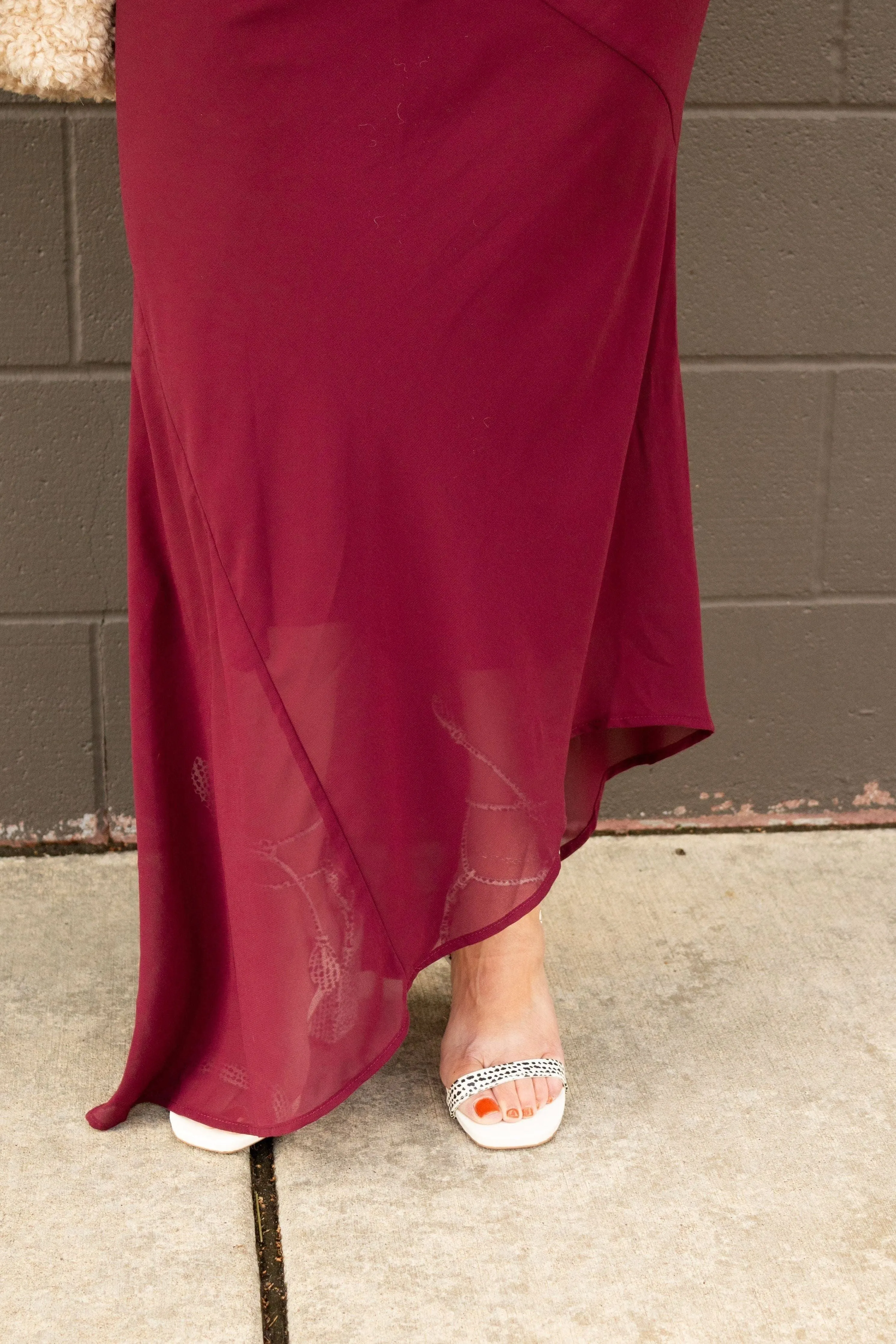 Wine Cowl Neck Top