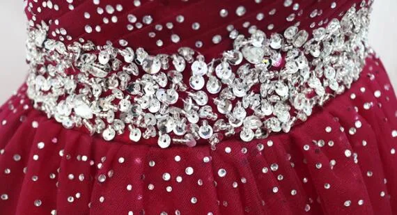 Wine Red Elegant Princess Gown, Handmade Off Shoulder Ball Gowns, Party Dress