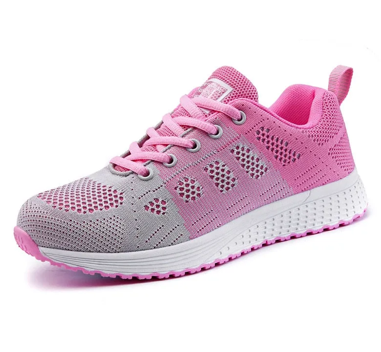 Women Casual Shoes Fashion Breathable Walking Mesh Flat Shoes Sneakers