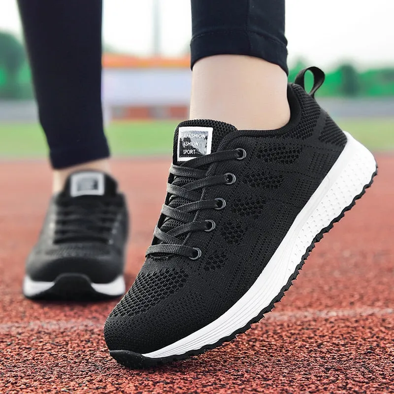Women Casual Shoes Fashion Breathable Walking Mesh Flat Shoes Sneakers