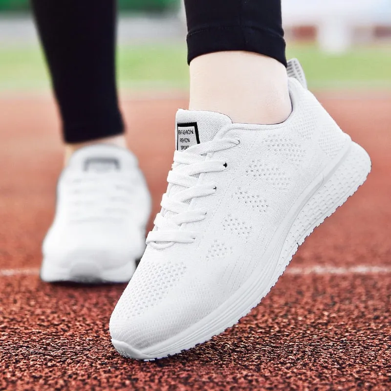 Women Casual Shoes Fashion Breathable Walking Mesh Flat Shoes Sneakers