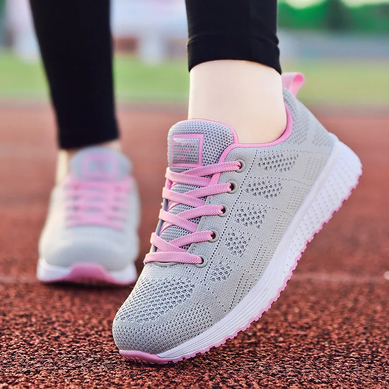 Women Casual Shoes Fashion Breathable Walking Mesh Flat Shoes Sneakers