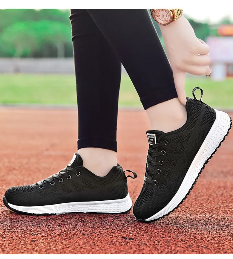 Women Casual Shoes Fashion Breathable Walking Mesh Flat Shoes Sneakers