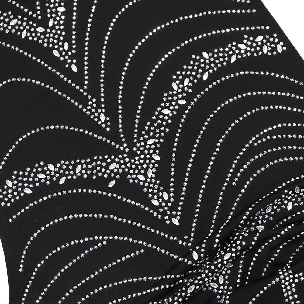 Women Rhinestone Sexy Sheath Split Party Dress