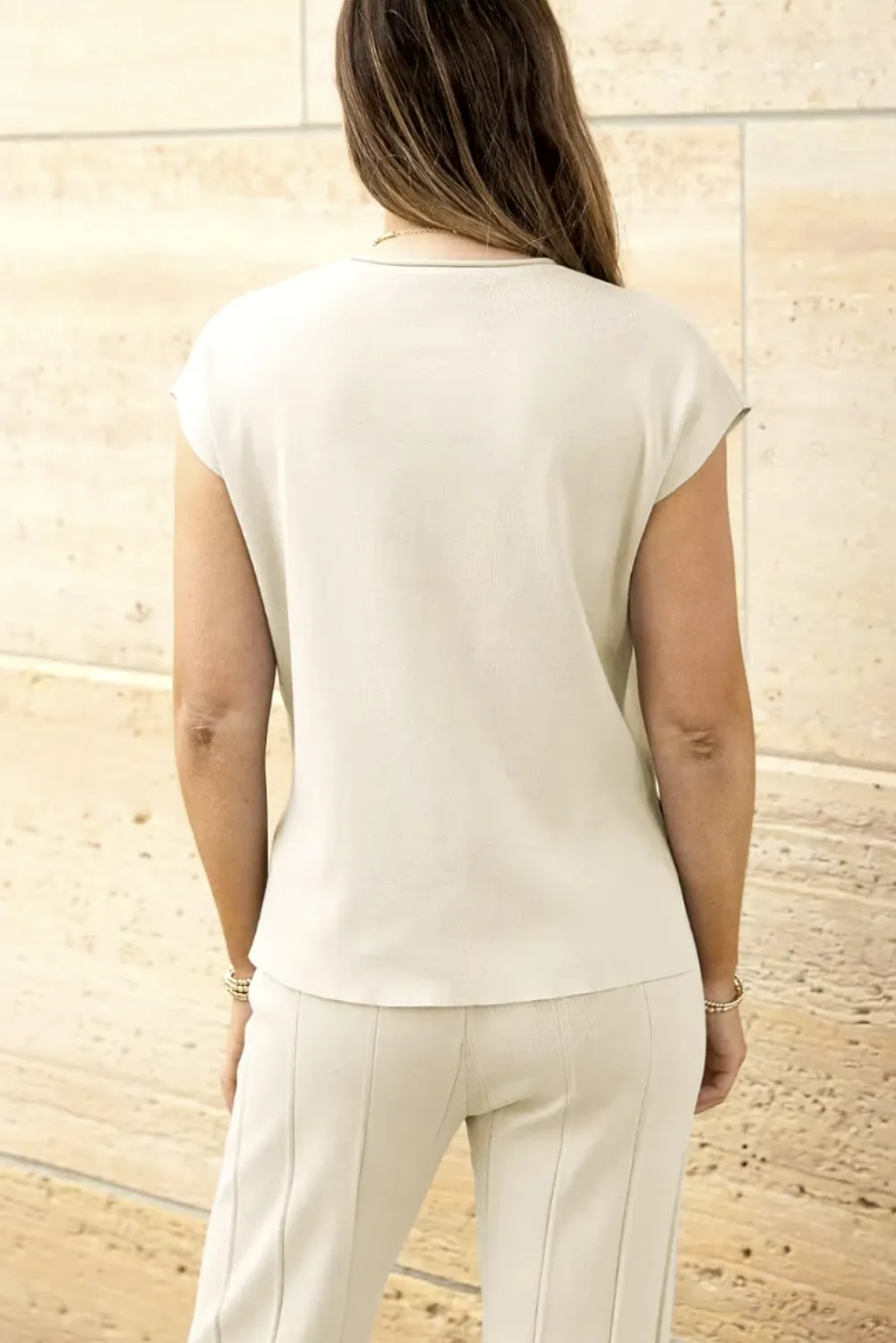 Womens Casual Chic  Sleeveless Top & Wide-Leg Pants Two-Piece Set
