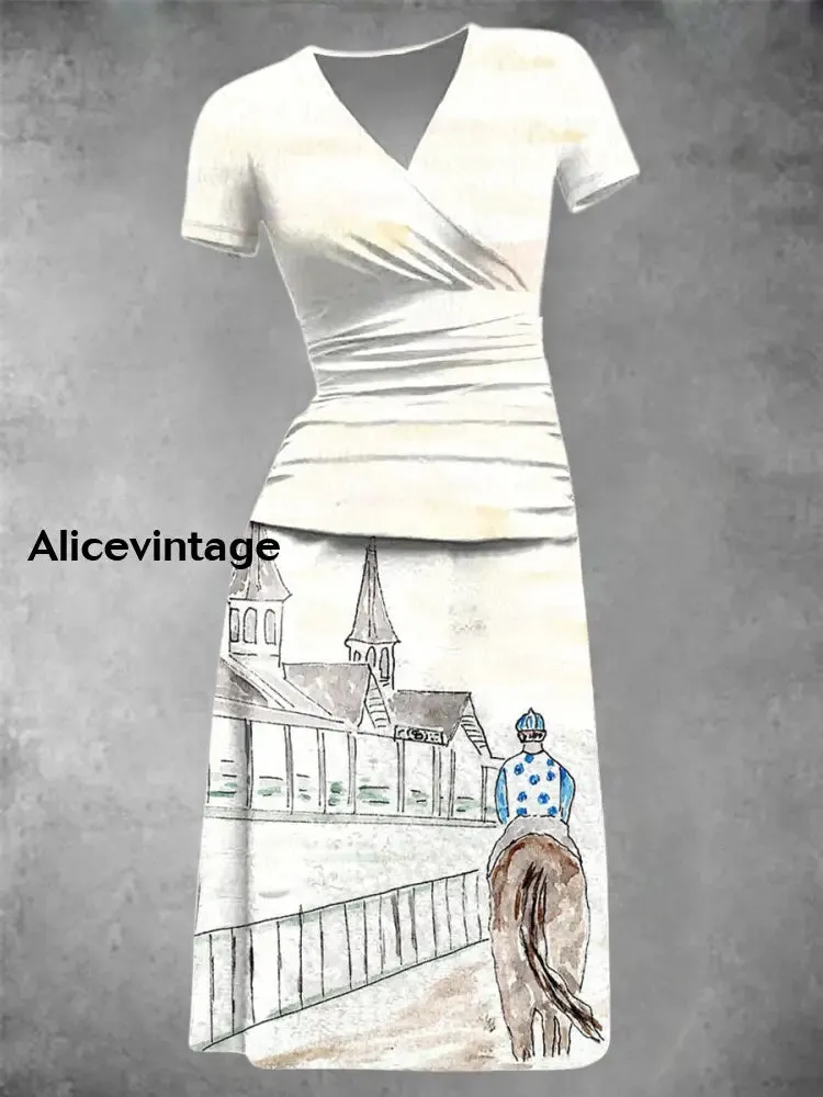 Women's Derby Day Printed Casual Dress