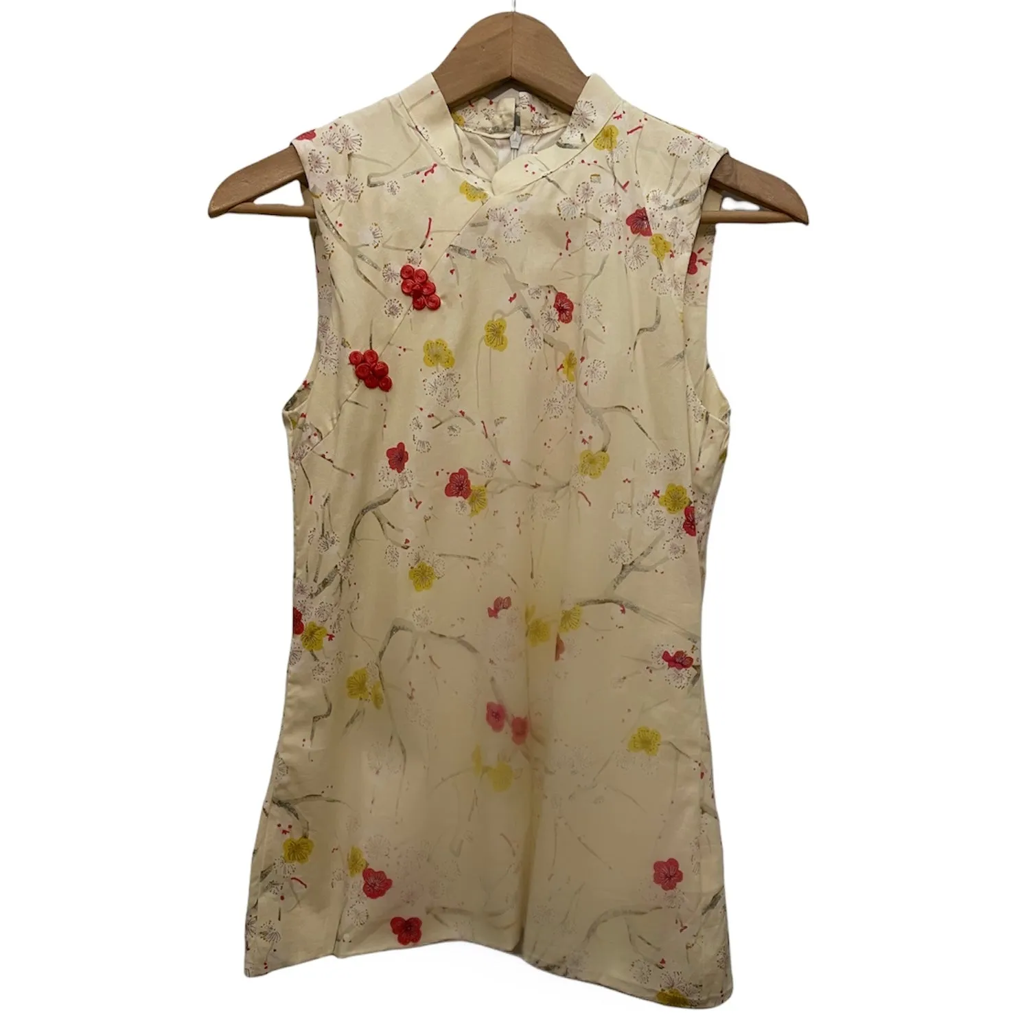YELLOW PLUM BLOSSOM COTTON CHEONGSAM TOP