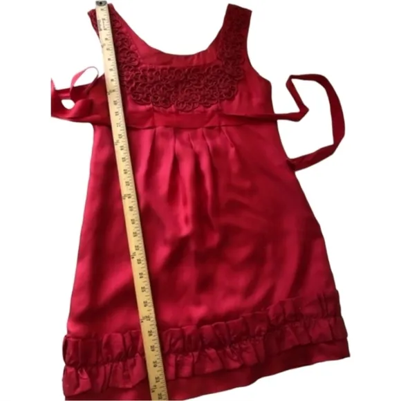 Yoana Baraschi Red Silk Cocktail Dress Size Small